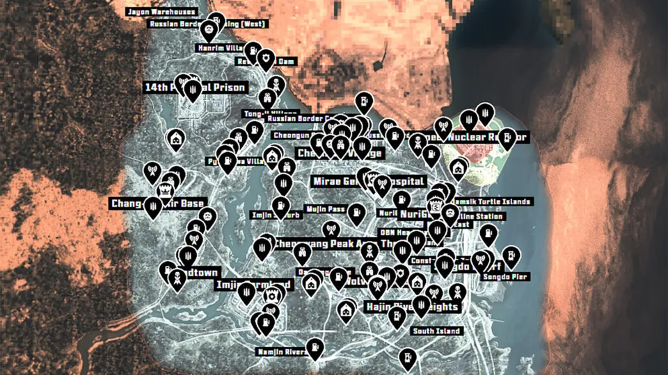 המפה Hajin במצב DMZ של Modern Warfare 4